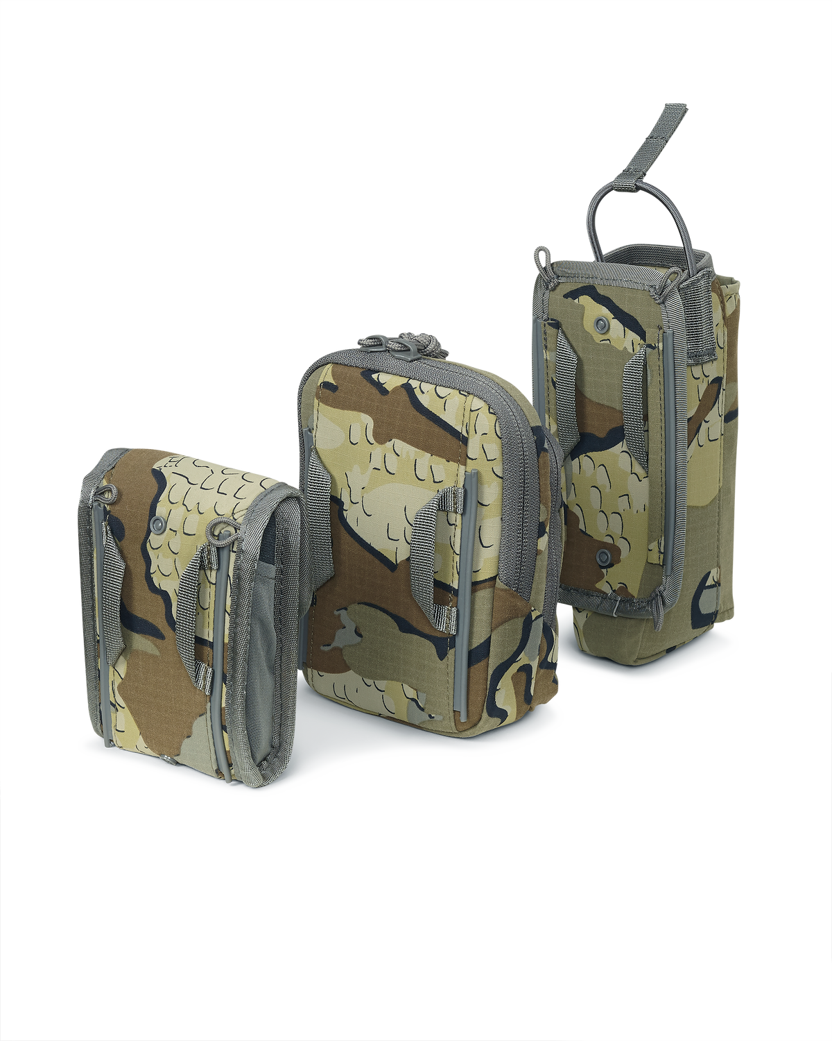 Back of PRO G3 Turkey Kit for the PRO G3 Bino Harness includes Box Call Holder, Slate Call Holder, Rangefinder Holder or Ammo Holder in Valo Camouflage