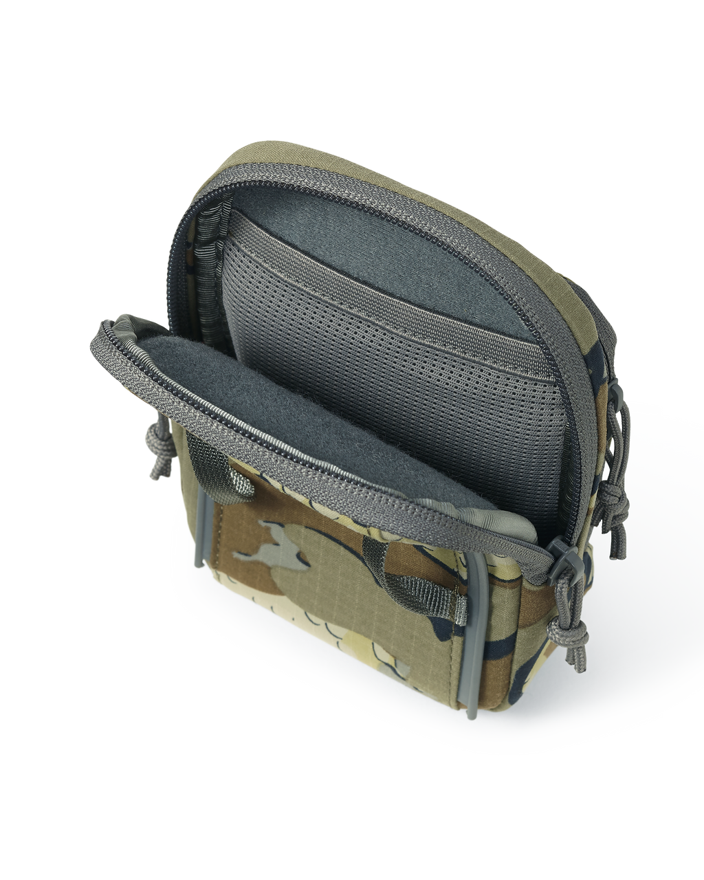 Interior view of the main pouch of the Slate Call Holder in Valo Camouflage