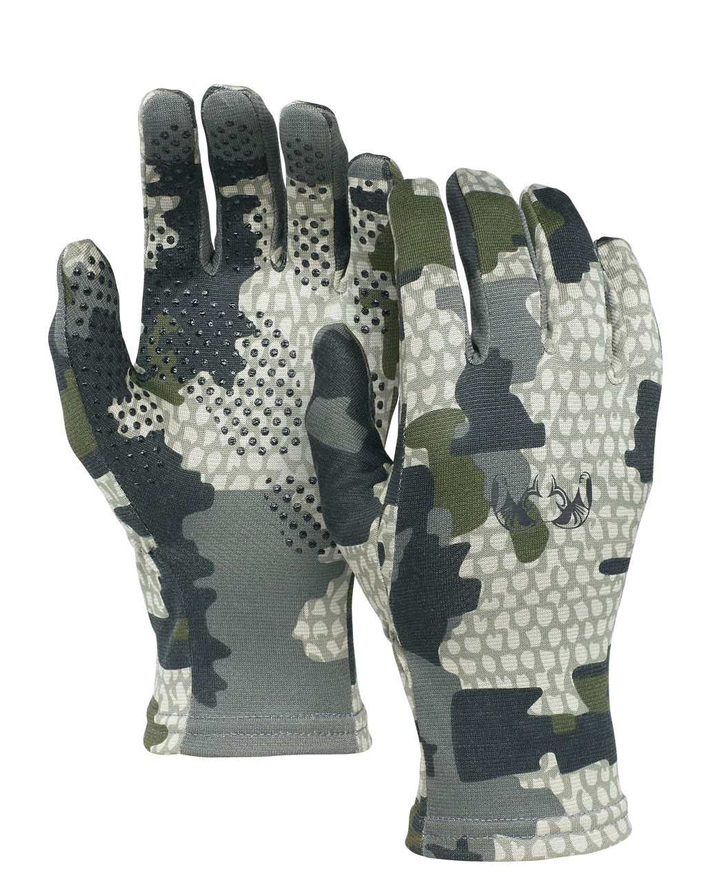 Front and back of ULTRA Merino 210 Glove in Verde Camouflage