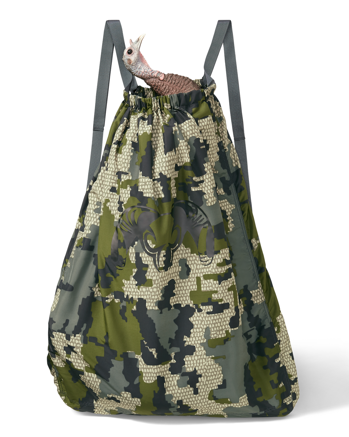 Front of decoy or turkey carry bag in Verde Camouflage