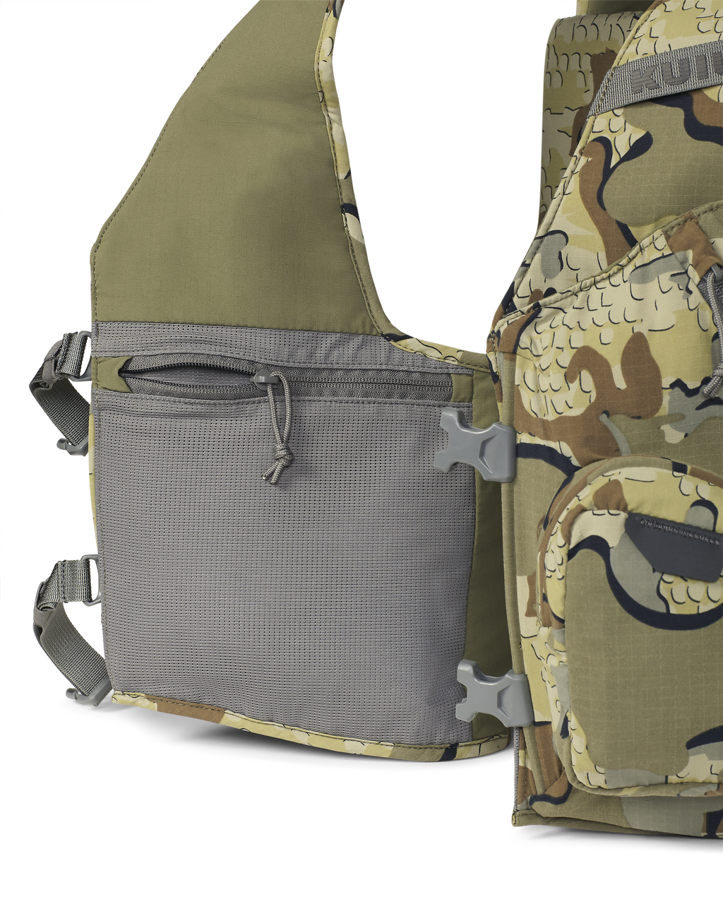 Rival Turkey Vest in Valo Camouflage, Highlighting inside zip closure accessory pocket