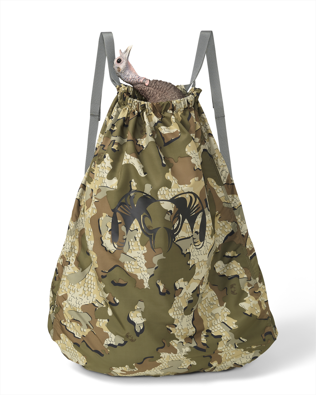 Front of decoy or turkey carry bag in Valo Camouflage