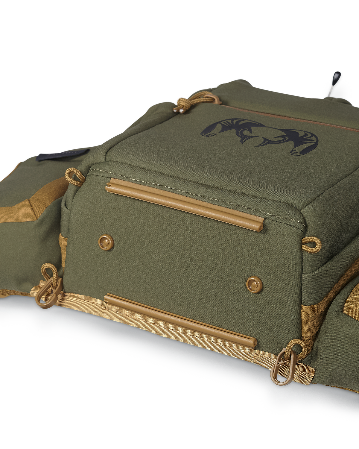 PRO Chest Pack in Evergreen, Highlighting bottom of the main compartment without bottom ammo holder accessory