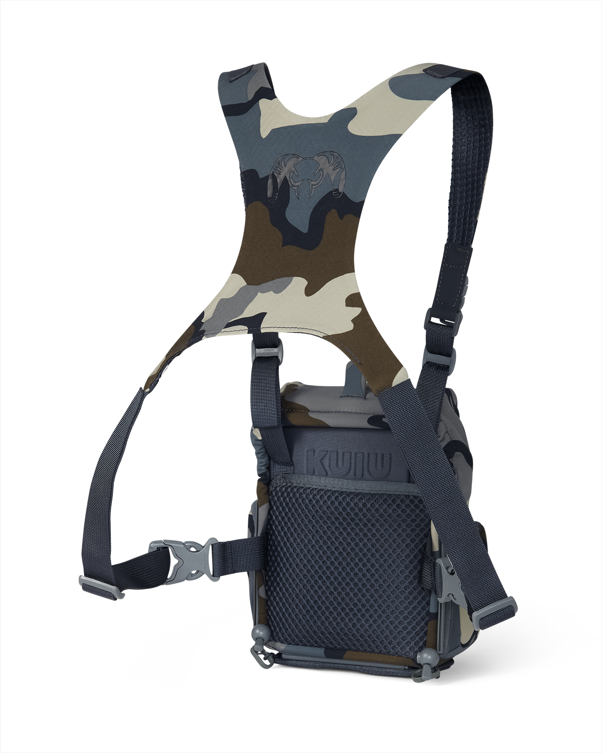 Back of PRO G3 Bino Harness in Vias Camouflage