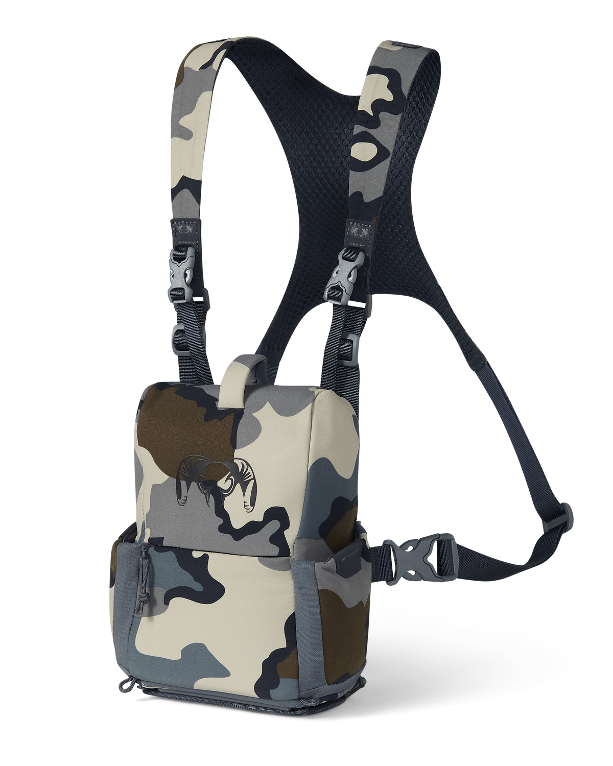 Front of PRO G3 Bino Harness in Vias Camouflage