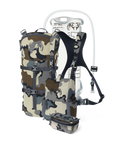 PRO G3 Bino Hydration Set in Vias Camouflage, Incudes: PRO G3 Bino Harness, KUIU Platypus 3L Hoser, PRO G3 Bino Harness Accessory Pocket, PRO G3 Hydration Rig