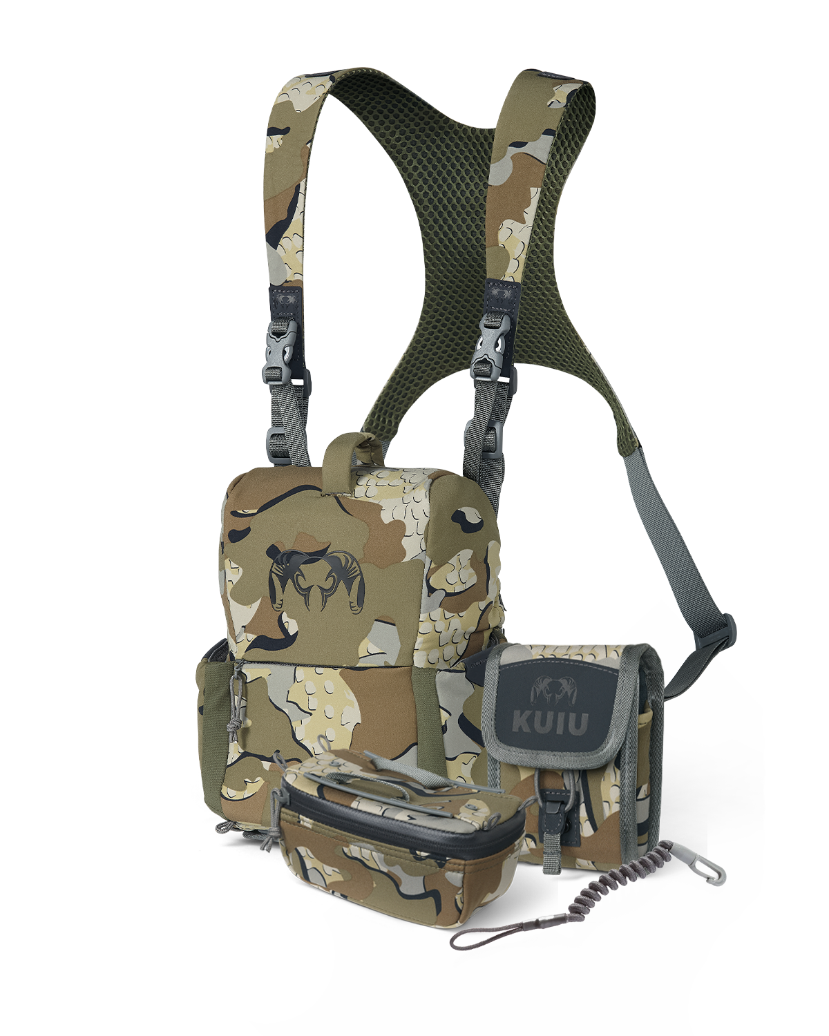 PRO G3 Bino Rangefinder Set in Valo Camouflage, Includes: PRO G3 Bino Harness, PRO G3 Bino Harness Accessory Pocket, Rangefinder Lanyard, PRO G3 Rangefinder Holder