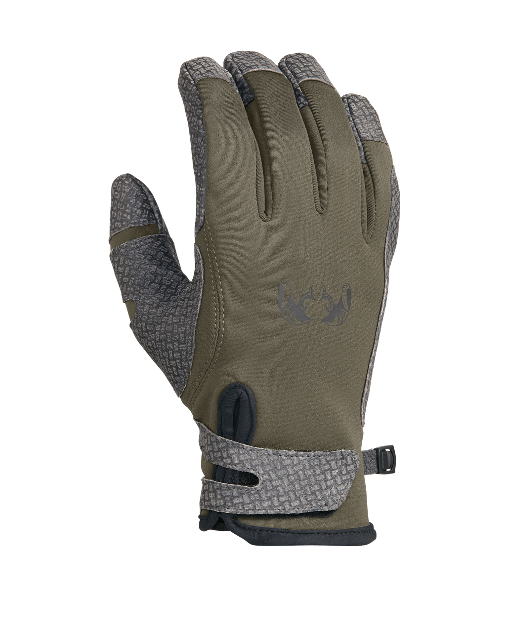 Back of Guide X Gloves in Ash Brown Color