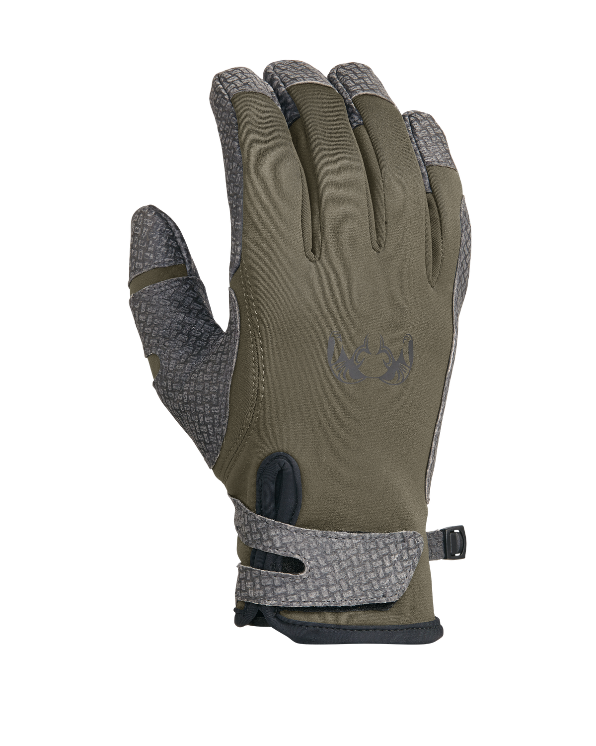Back of Guide X Gloves in Ash Brown Color