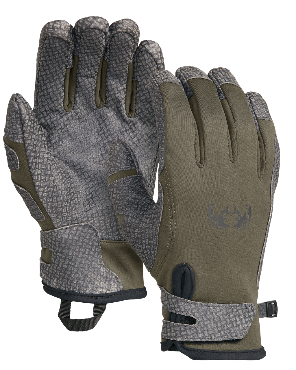 Front and Back of Guide X Gloves in Ash Brown Color