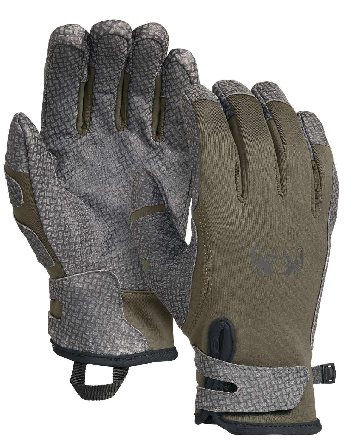 Front and Back of Guide X Gloves in Ash Brown Color