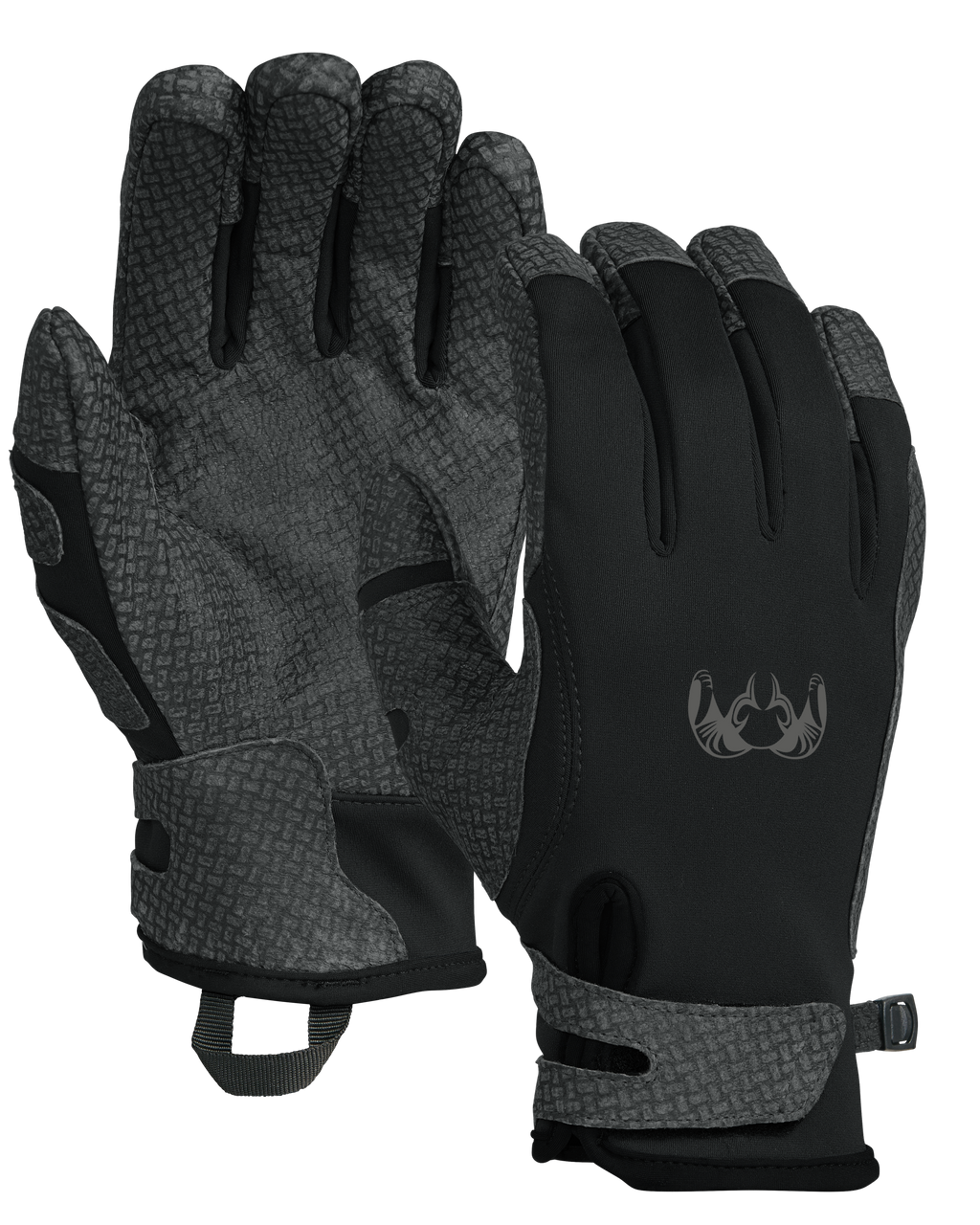 Front and Back of Guide X Gloves in Black