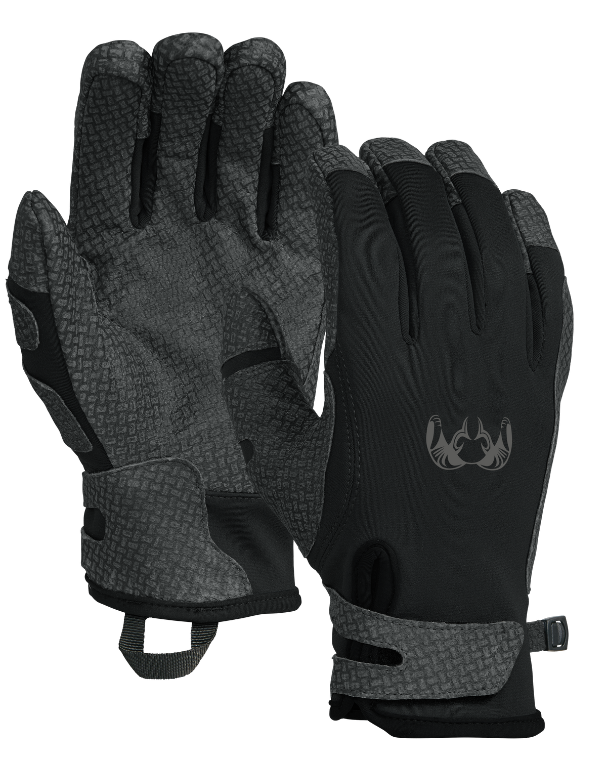 Front and Back of Guide X Gloves in Black