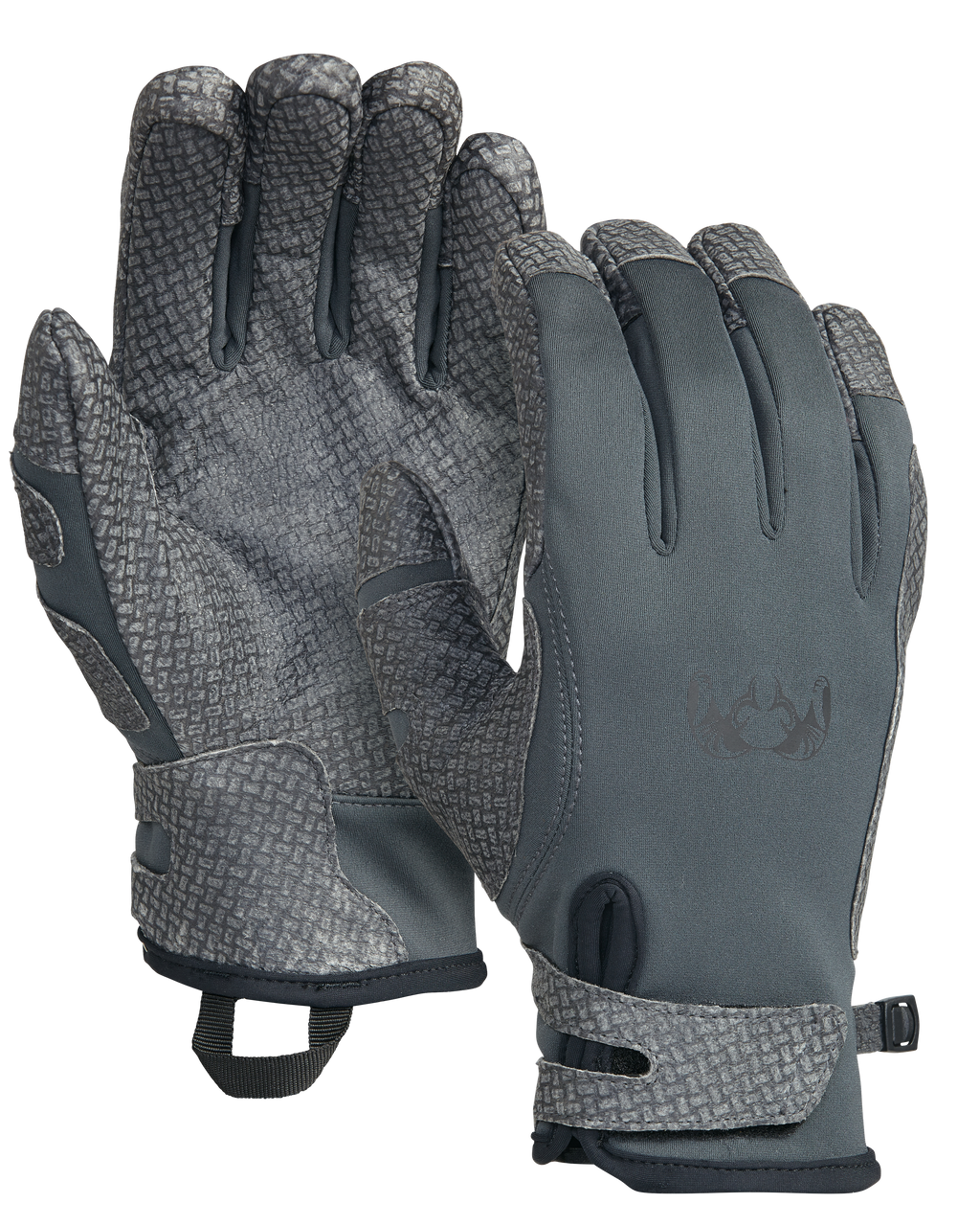 Front and Back of Guide X Glove in Gunmetal Grey Color