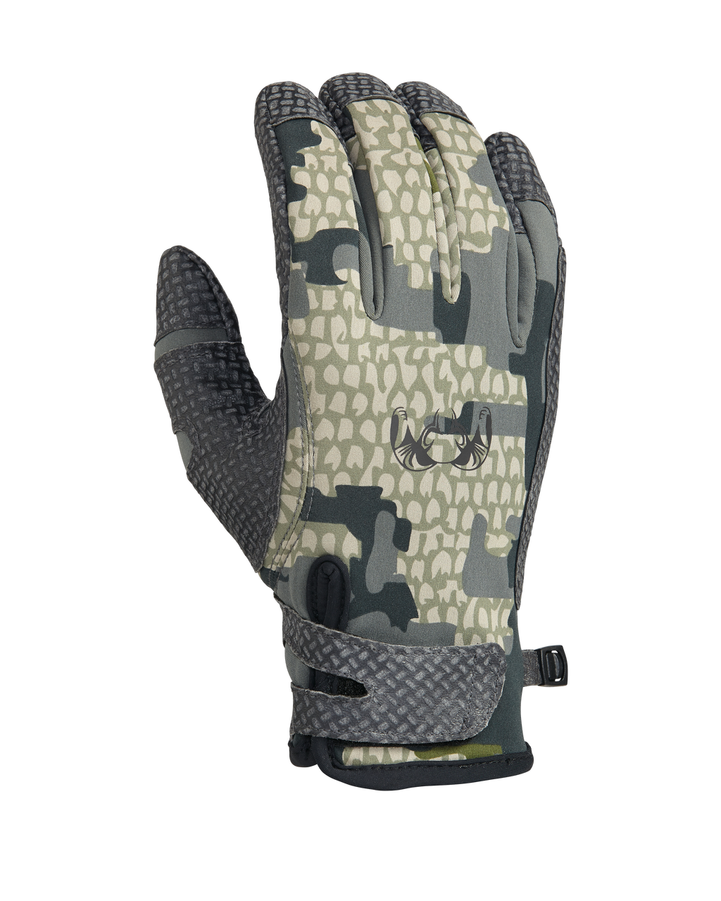 Back of Guide X Glove in Verde Camouflage