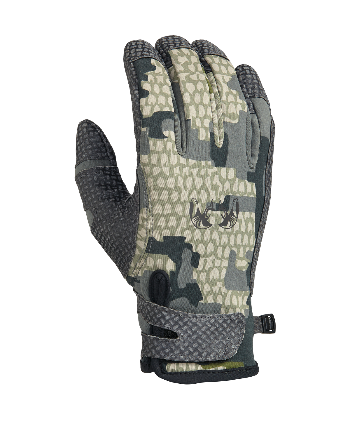 Back of Guide X Glove in Verde Camouflage