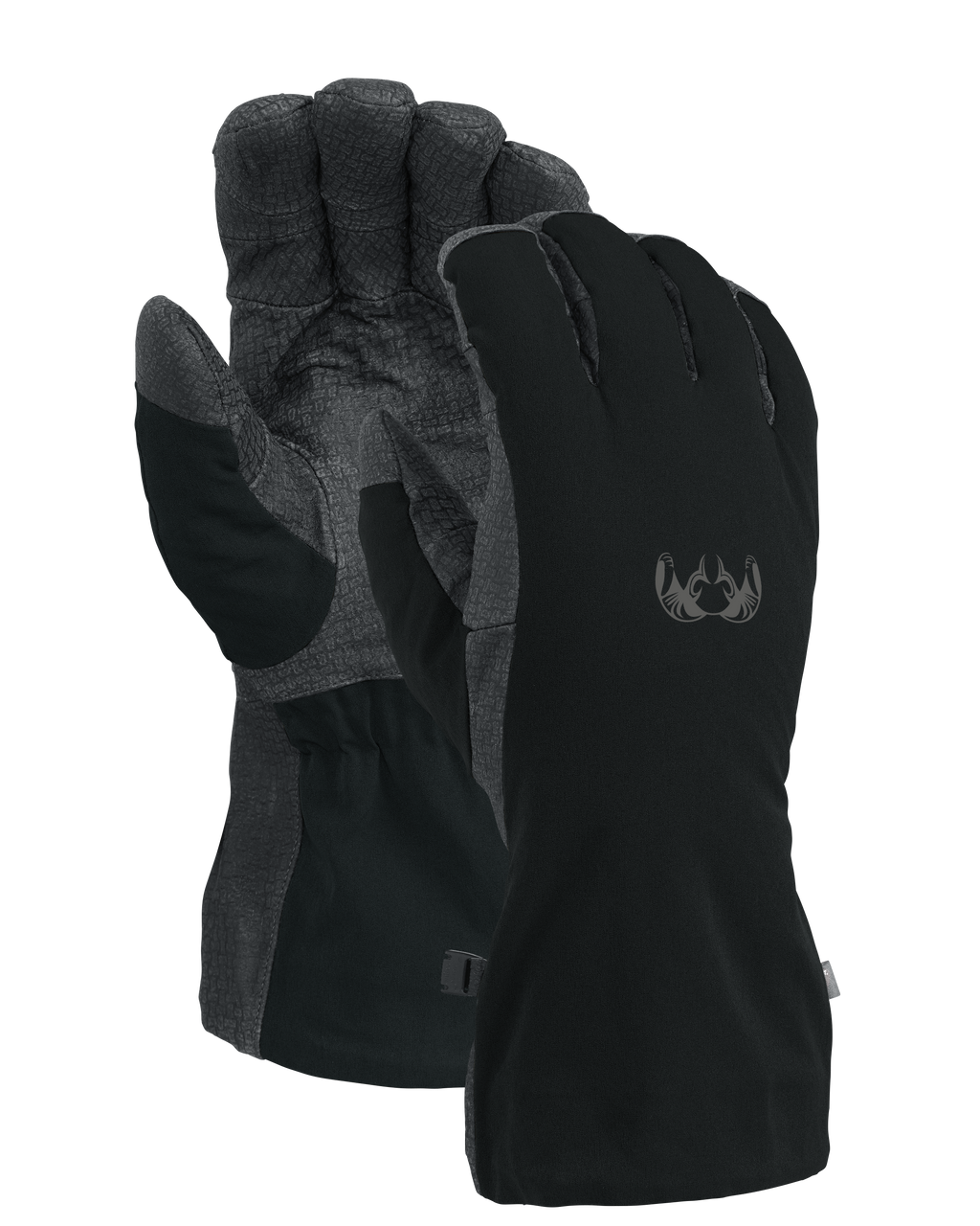 A pair of black Northstar Gloves, with one glove showing the palm and the other showing the back side