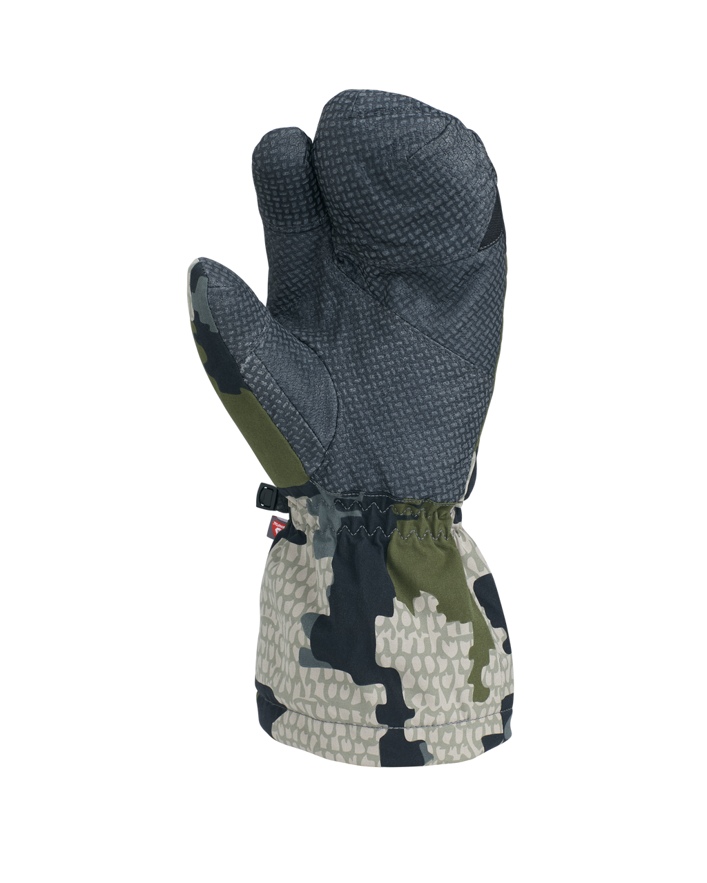 Palm View of Northstar Glomitt in Verde Camouflage Highlighting Pittard's Oil Tac Leather