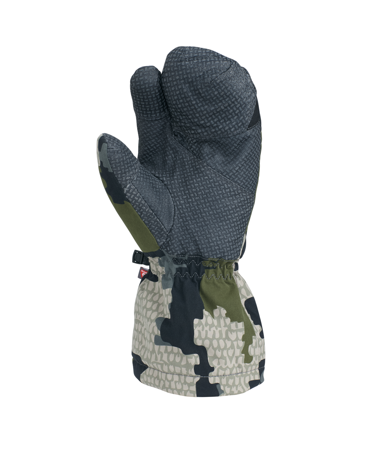Palm View of Northstar Glomitt in Verde Camouflage Highlighting Pittard's Oil Tac Leather