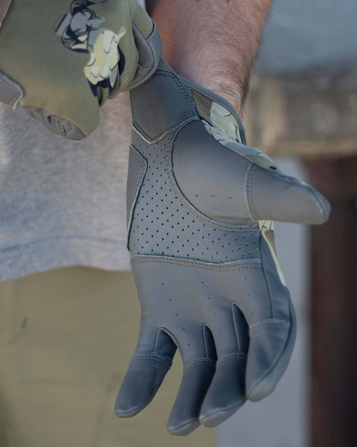 Close-up of open palm, Highlighting perforated ventilation