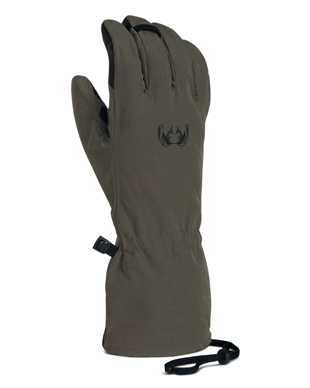 Back of Yukon Hardshell Glove in Ash Brown