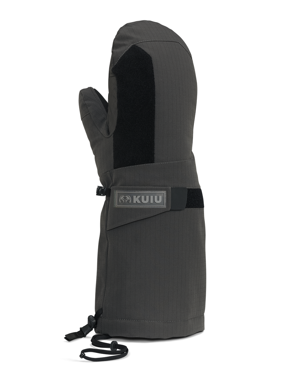 Back of Super Down Arktuk Mitt in Asphalt Grey