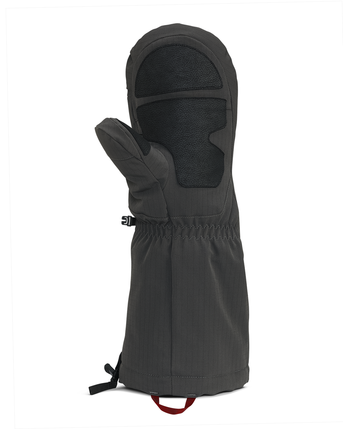Palm view of Super Down Arktuk Mitt in Asphalt Grey