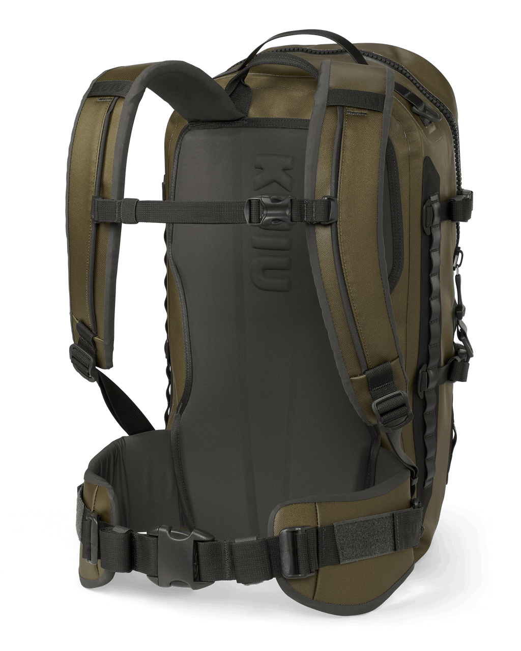 Back of DeltaStorm 2200 Submersible Backpack in Coyote Brown