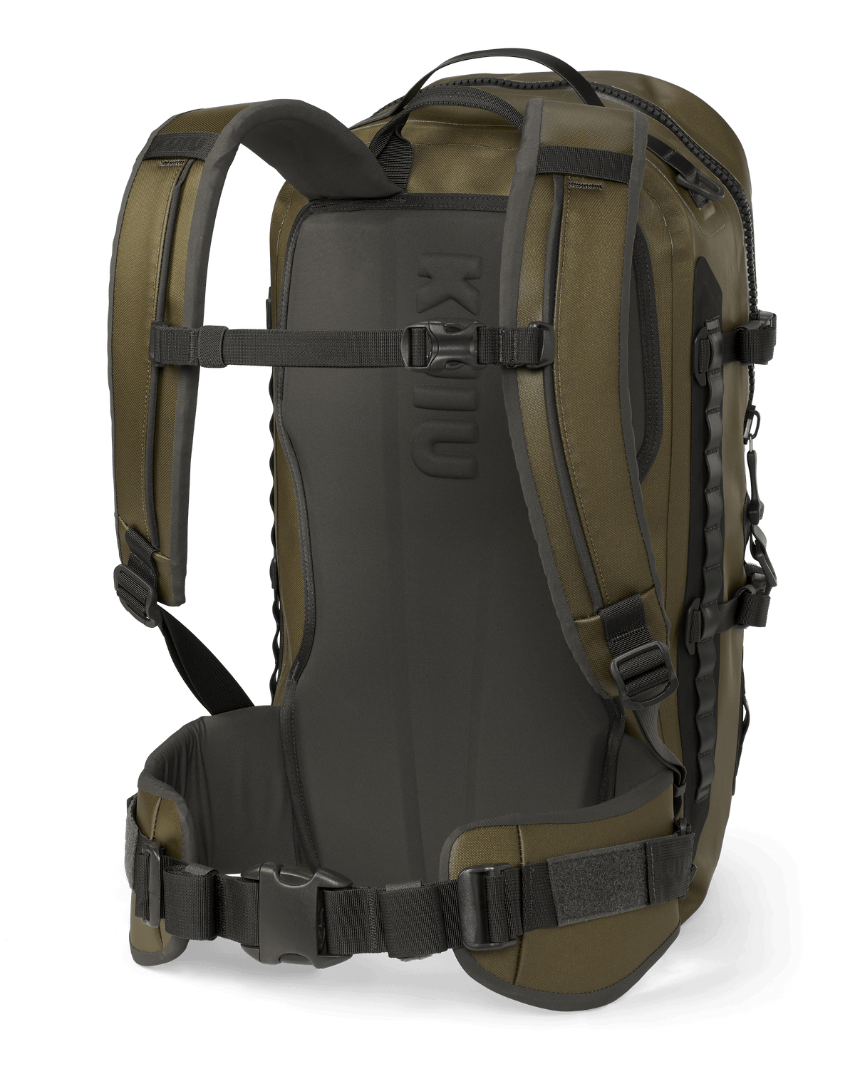 Back of DeltaStorm 2200 Submersible Backpack in Coyote Brown