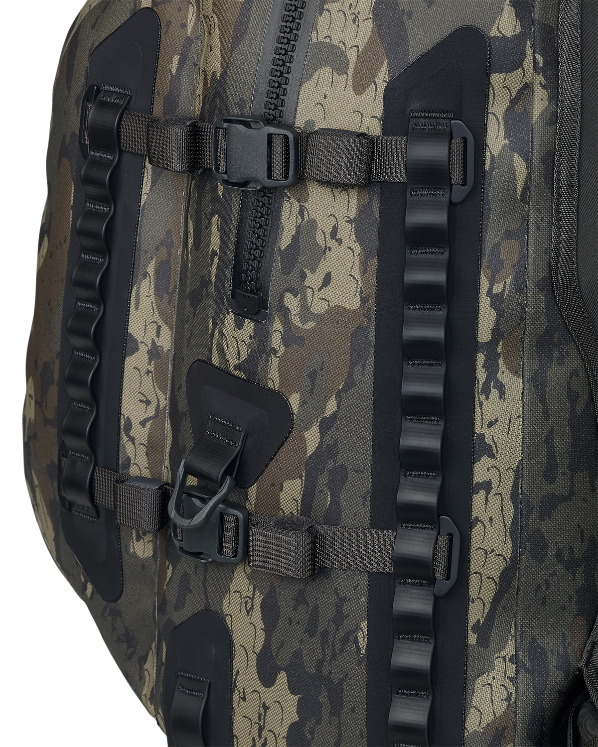 Delta Storm 2000 Submersible Backpack Pack Showcasing webbing loops in Veros Camouflage