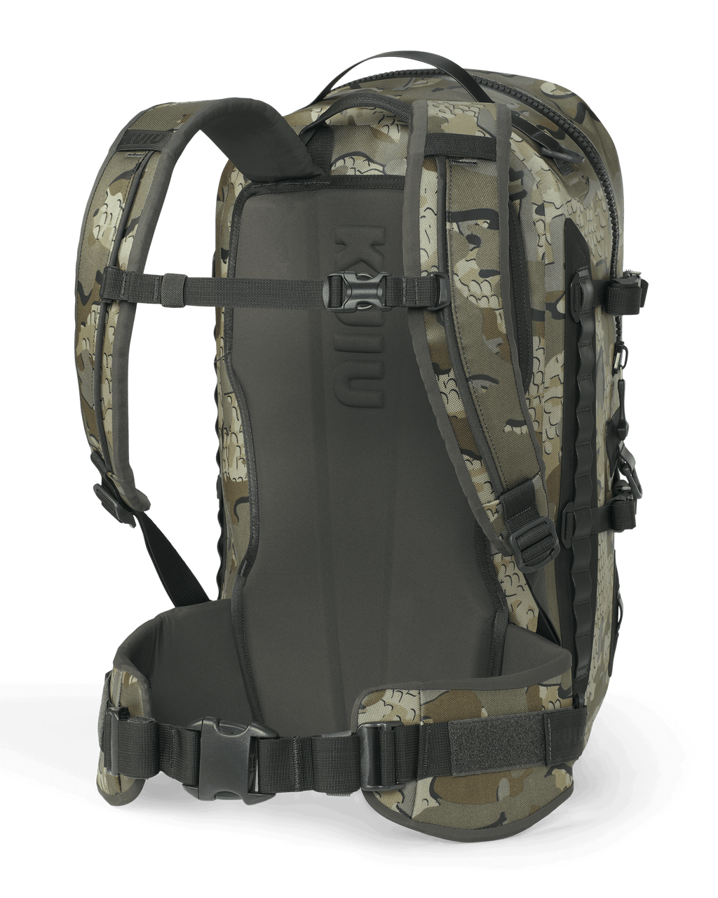 Back of DeltaStorm 2200 Submersible Backpack in Valo Camouflage