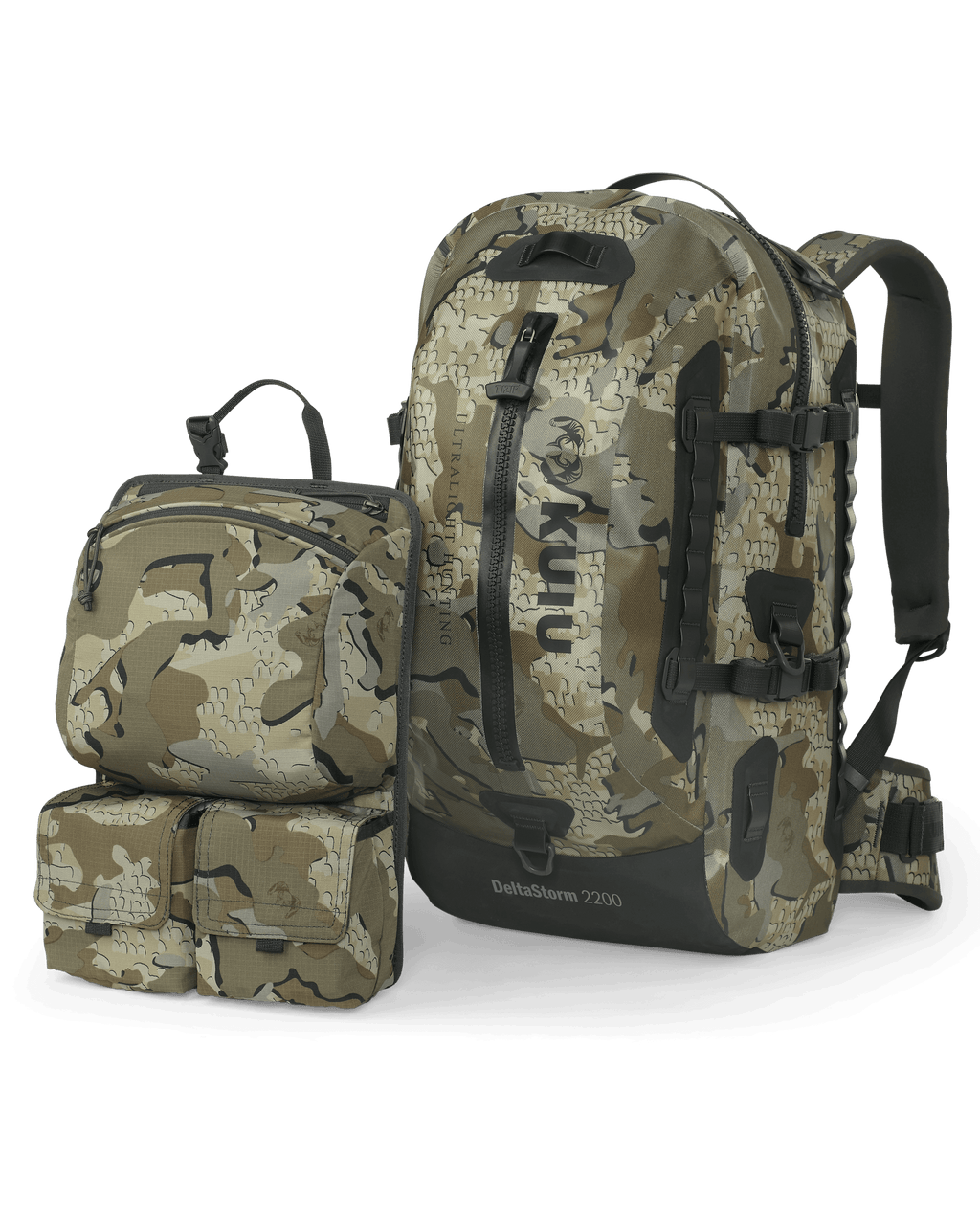Delta Storm 2000 Submersible Backpack Pack Removable Organizer Next to Backpack in Valo Camouflage