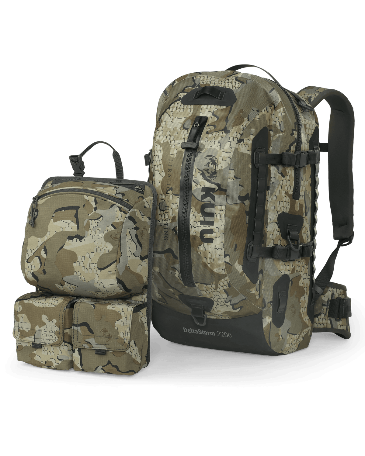 Delta Storm 2000 Submersible Backpack Pack Removable Organizer Next to Backpack in Valo Camouflage