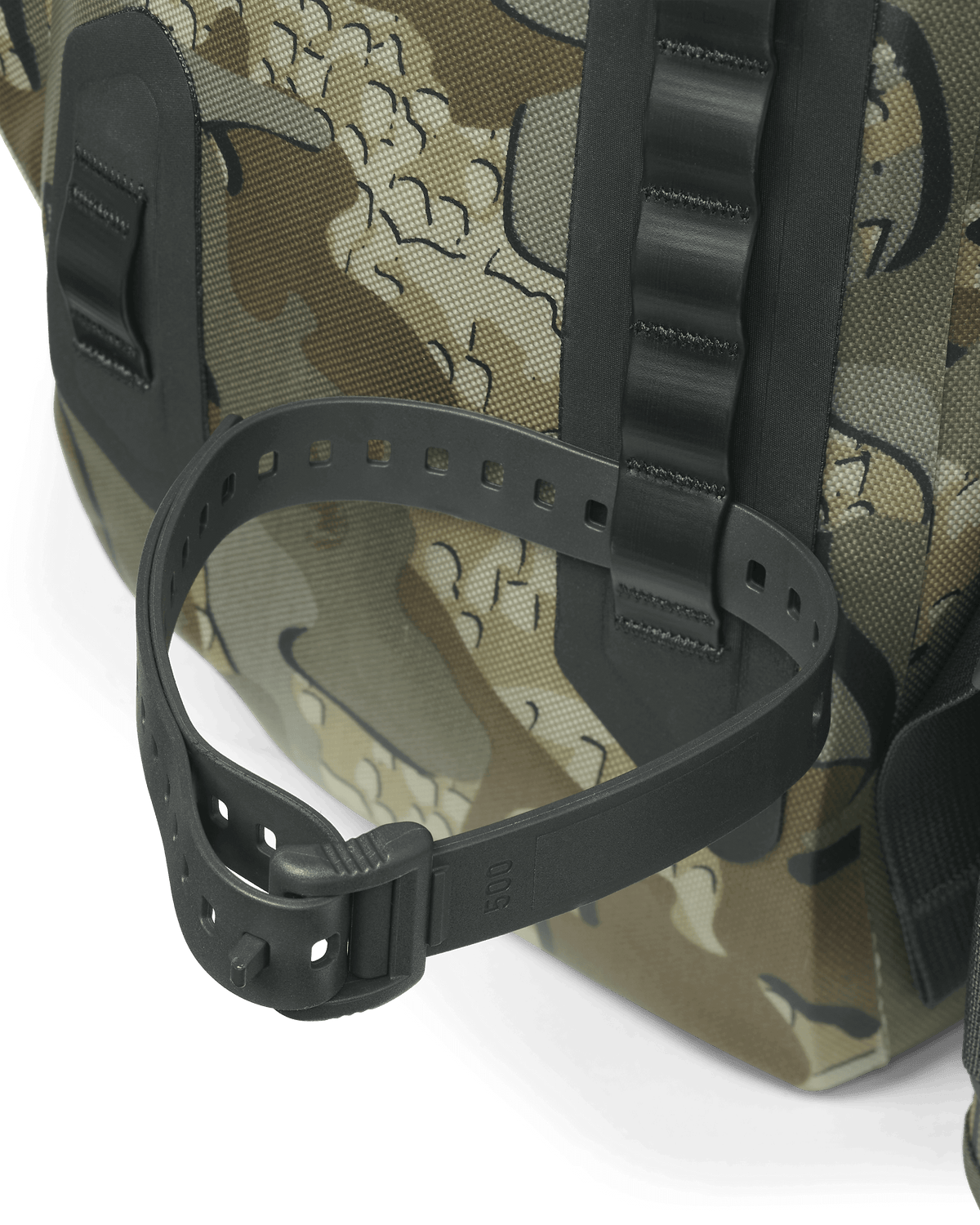Delta Storm 2000 Submersible Backpack Pack Showcasing the single ski strap on side of backpack in Valo Camouflage