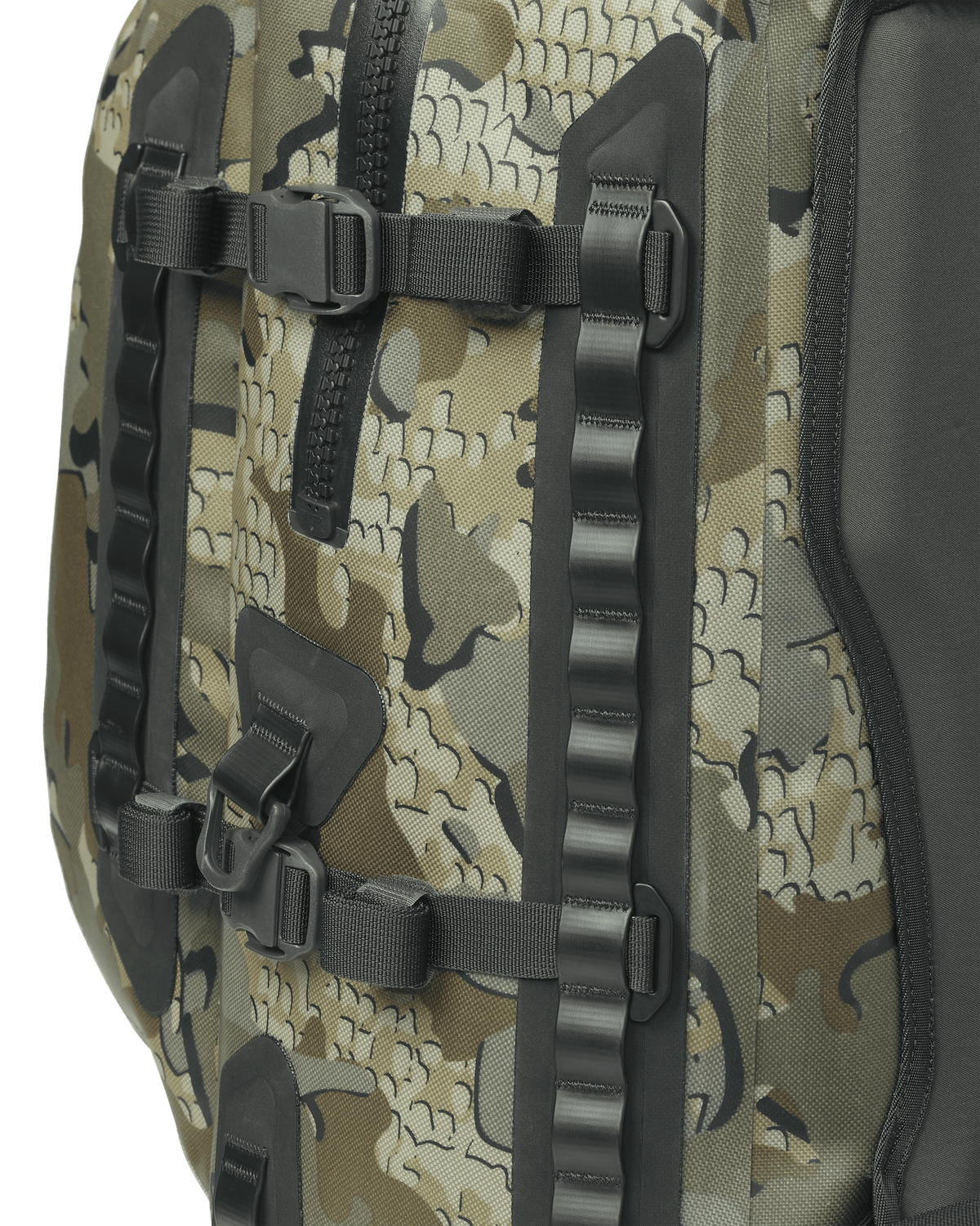 Delta Storm 2000 Submersible Backpack Pack Showcasing webbing loops in Valo Camouflage