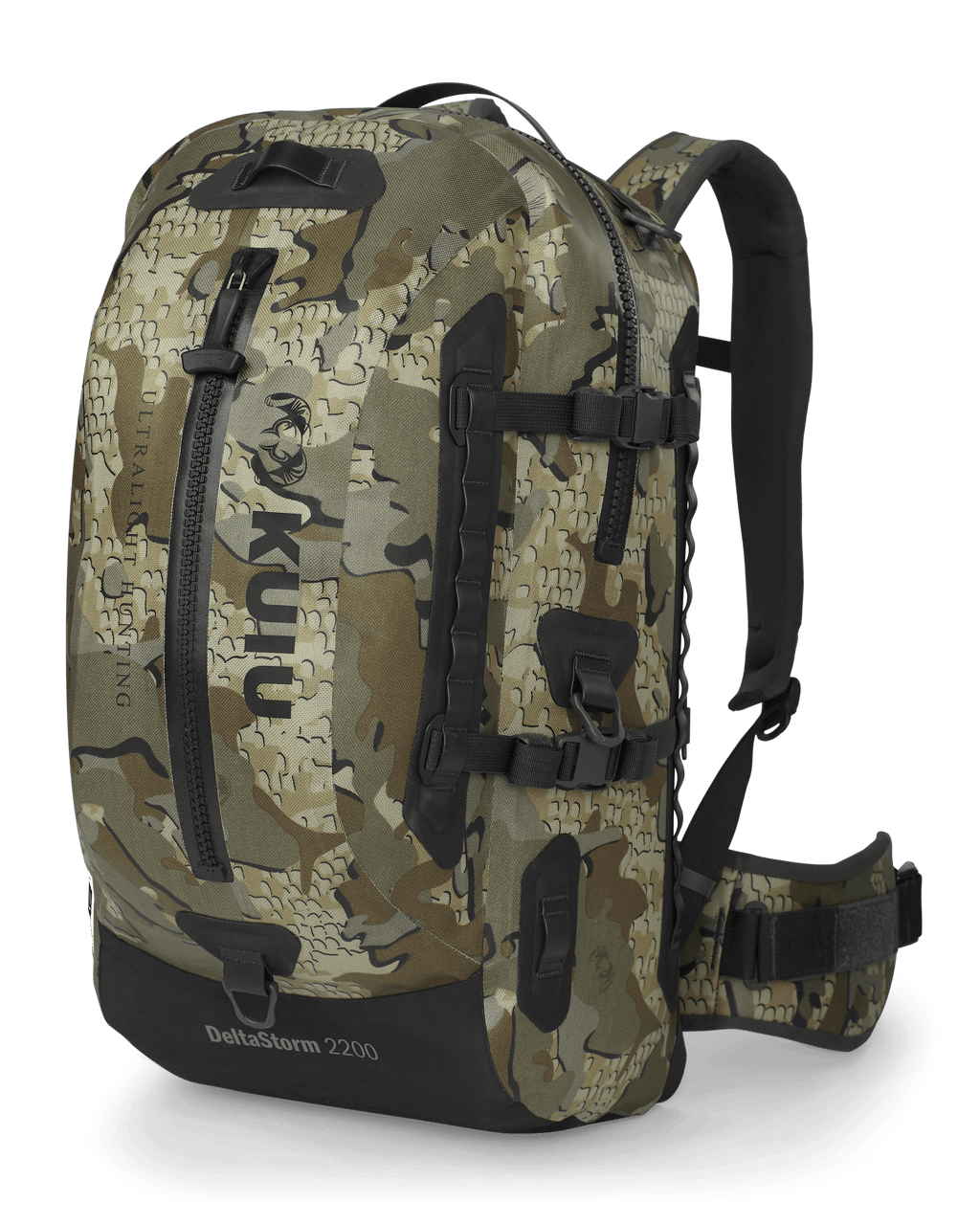 Front of Delta Storm 2200 Submersible Blackpack in Valo Camouflage