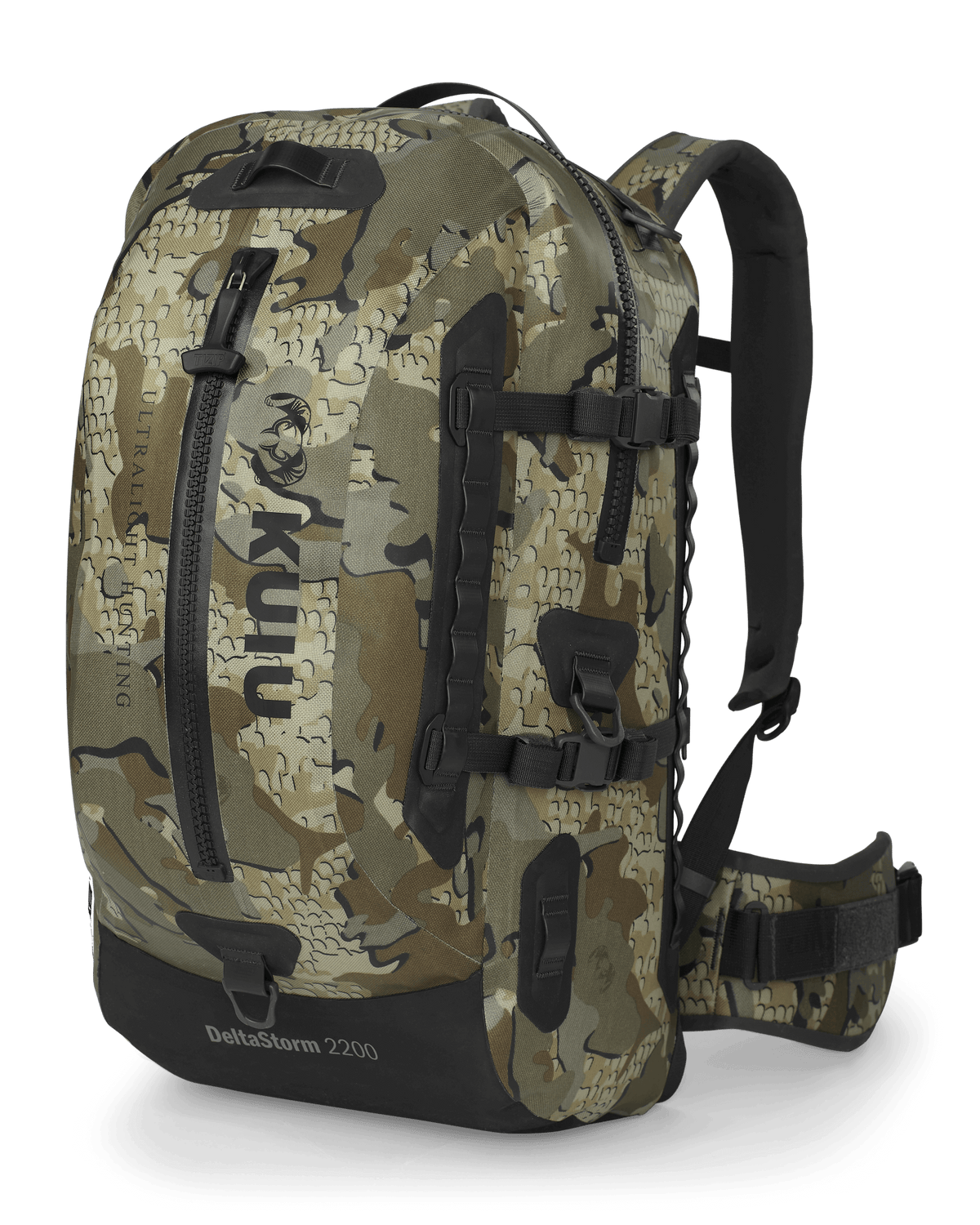 Front of Delta Storm 2200 Submersible Blackpack in Valo Camouflage