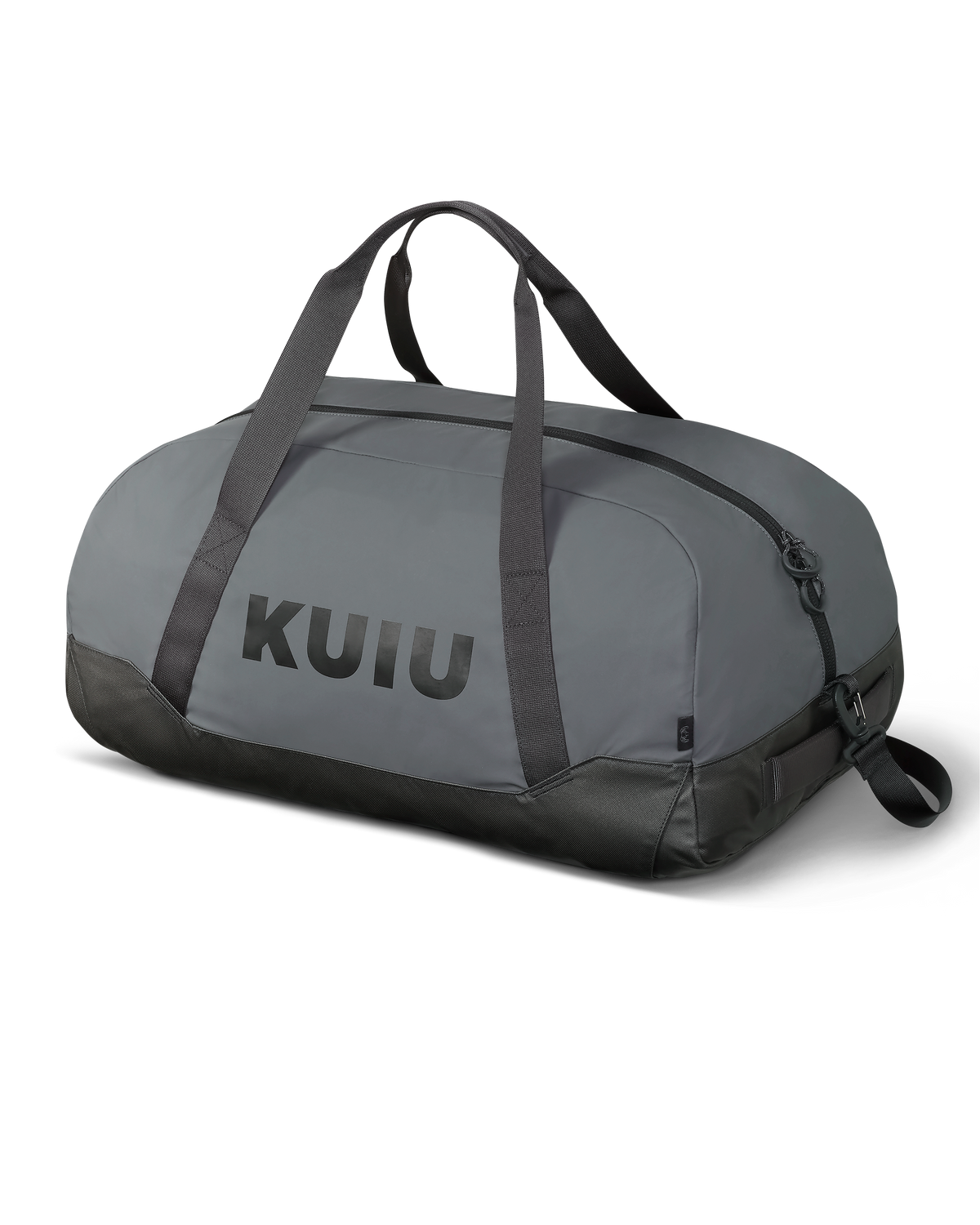 Front, Angled View of Runway CORDURA® 3000 Duffel in Stone Grey with KUIU logo shown 