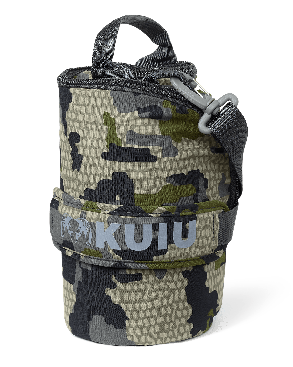 Bow Travel Cover in Verde Camouflage shown rolled