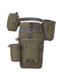 Side of Archery Hip Quiver in Ash Brown Color with Release Pouch and Water Bottle Holder