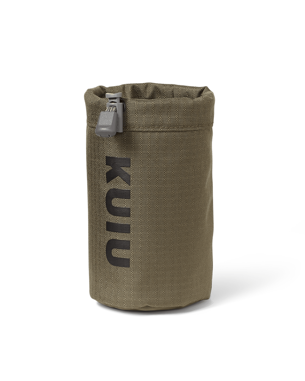 Front of water bottle holder included with the Archery Hip Quiver in Ash Brown