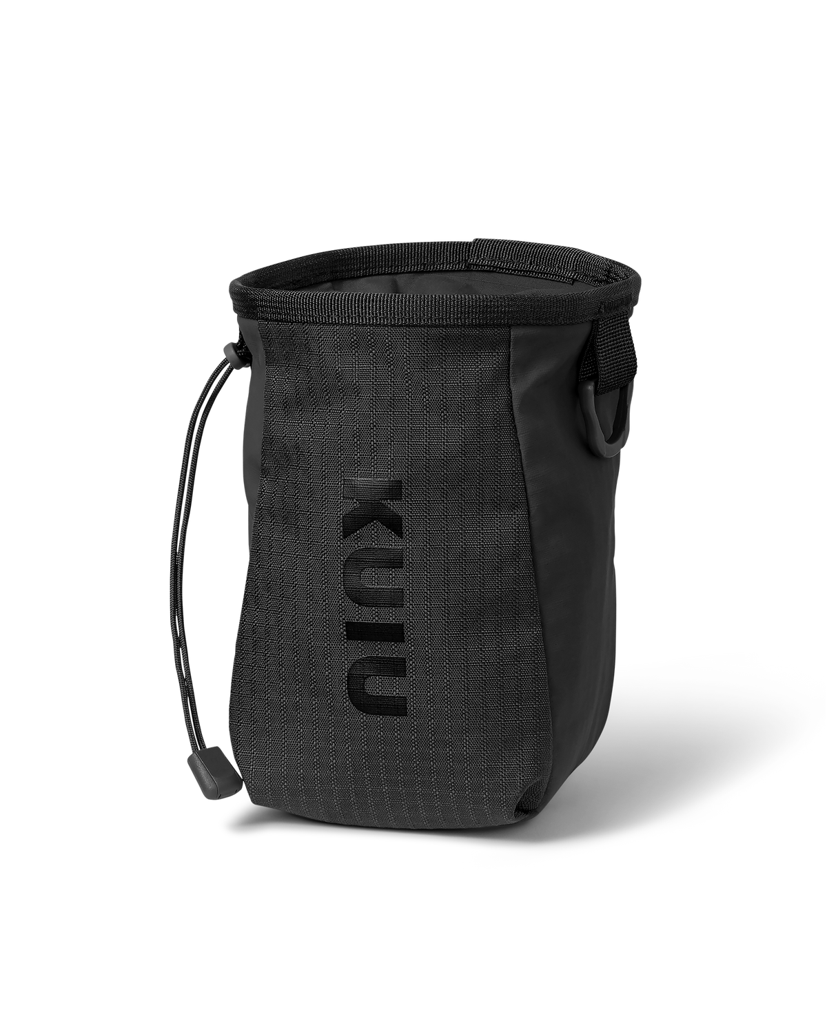 Front of the split compartment release pouch with phone holder included with the Archery Hip Quiver in Black