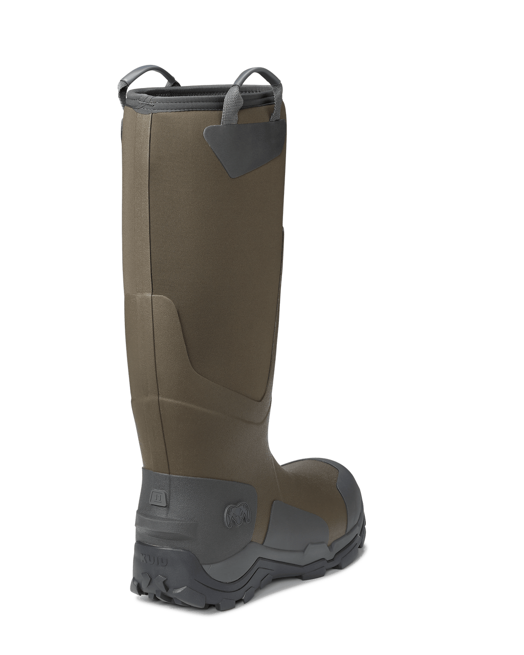 Back right pair of KUIU Mud Boot in Ash Brown