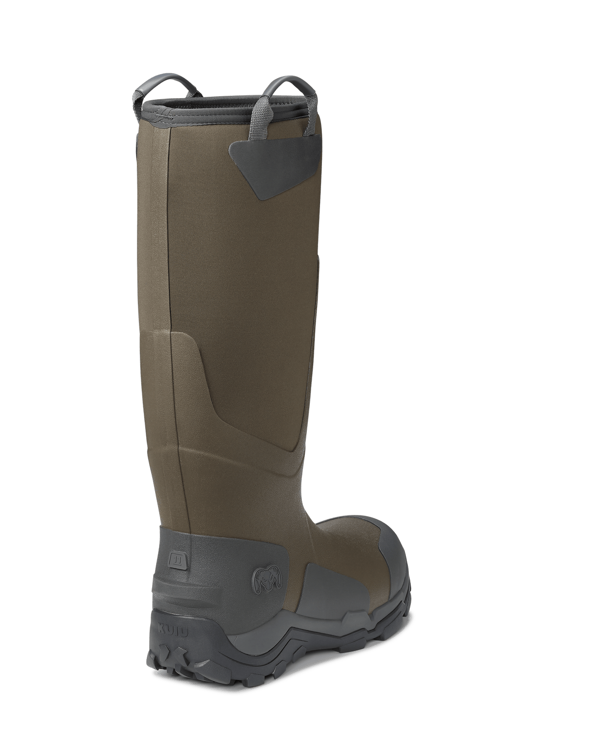 Back right pair of KUIU Mud Boot in Ash Brown