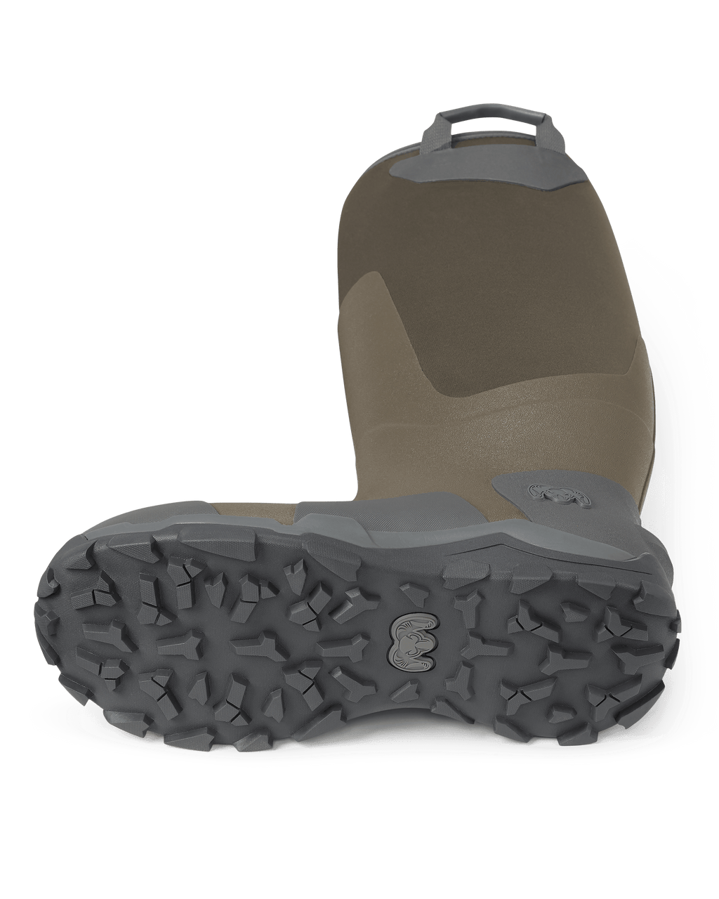Bottom outsole grip of KUIU Mud Boot in Ash Brown