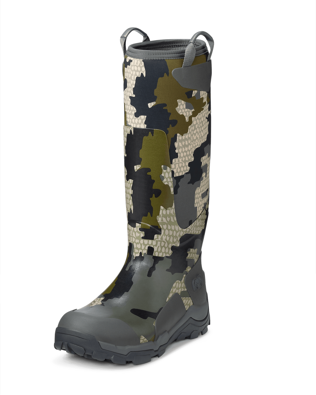 Front left pair of KUIU Mud Boot in Verde Camouflage