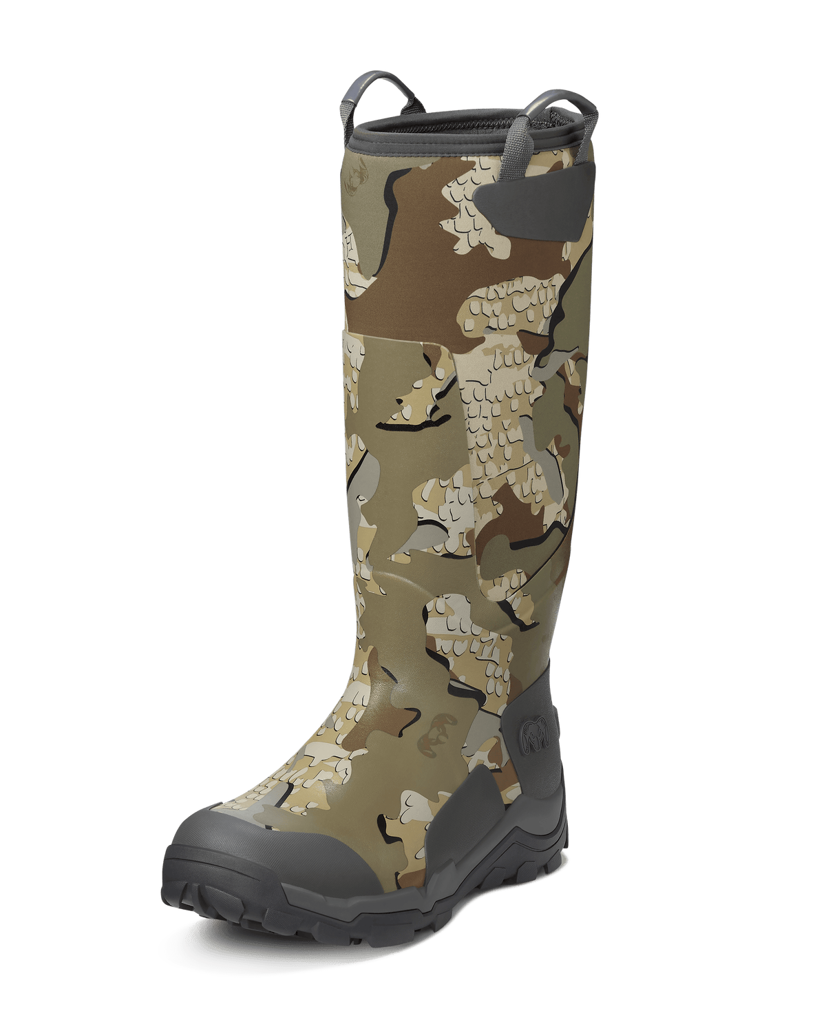 Front left pair of KUIU Mud Boot in Valo Camouflage