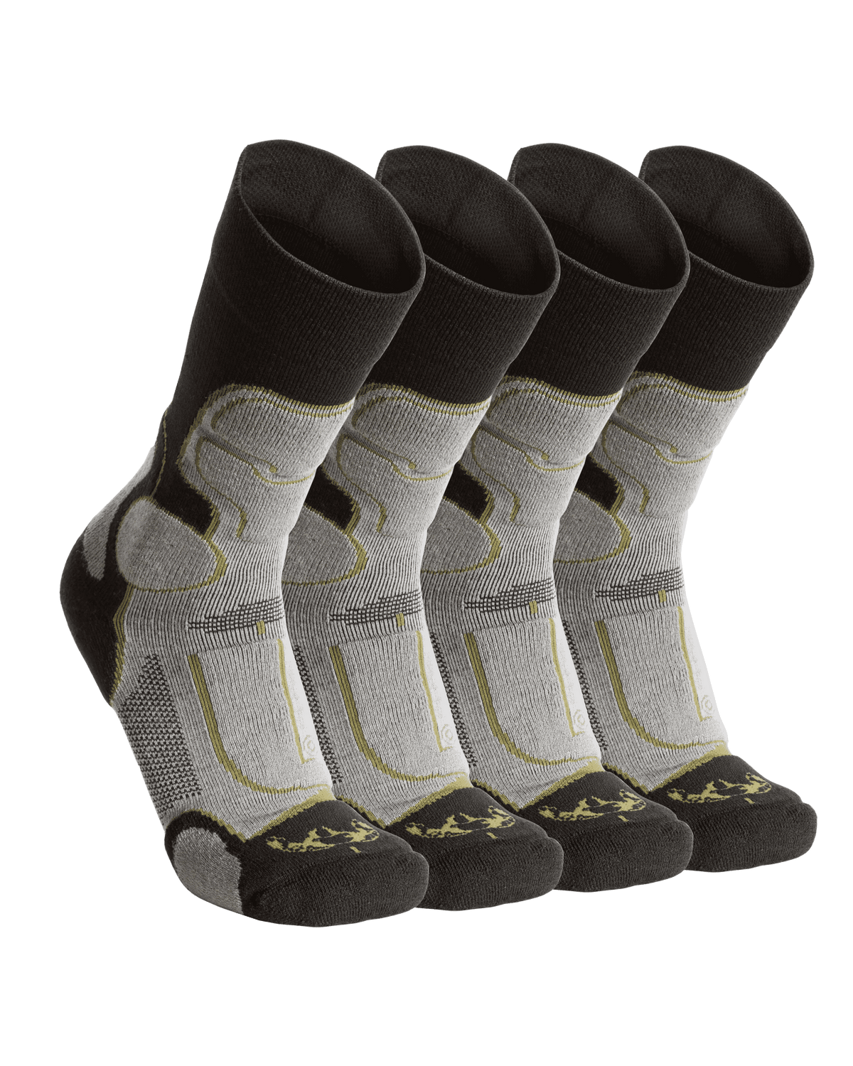 Ultra Merino Crew Sock in Grey Green Pack 4 Socks Shown