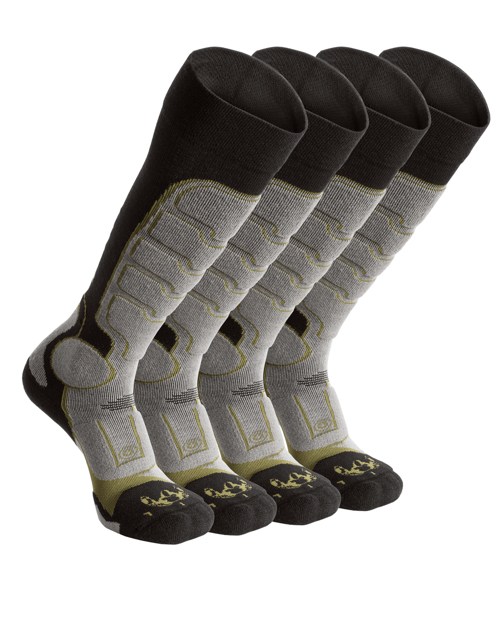 Ultra Merino Over the Calf Sock in Grey Green Pack 4 Socks Shown