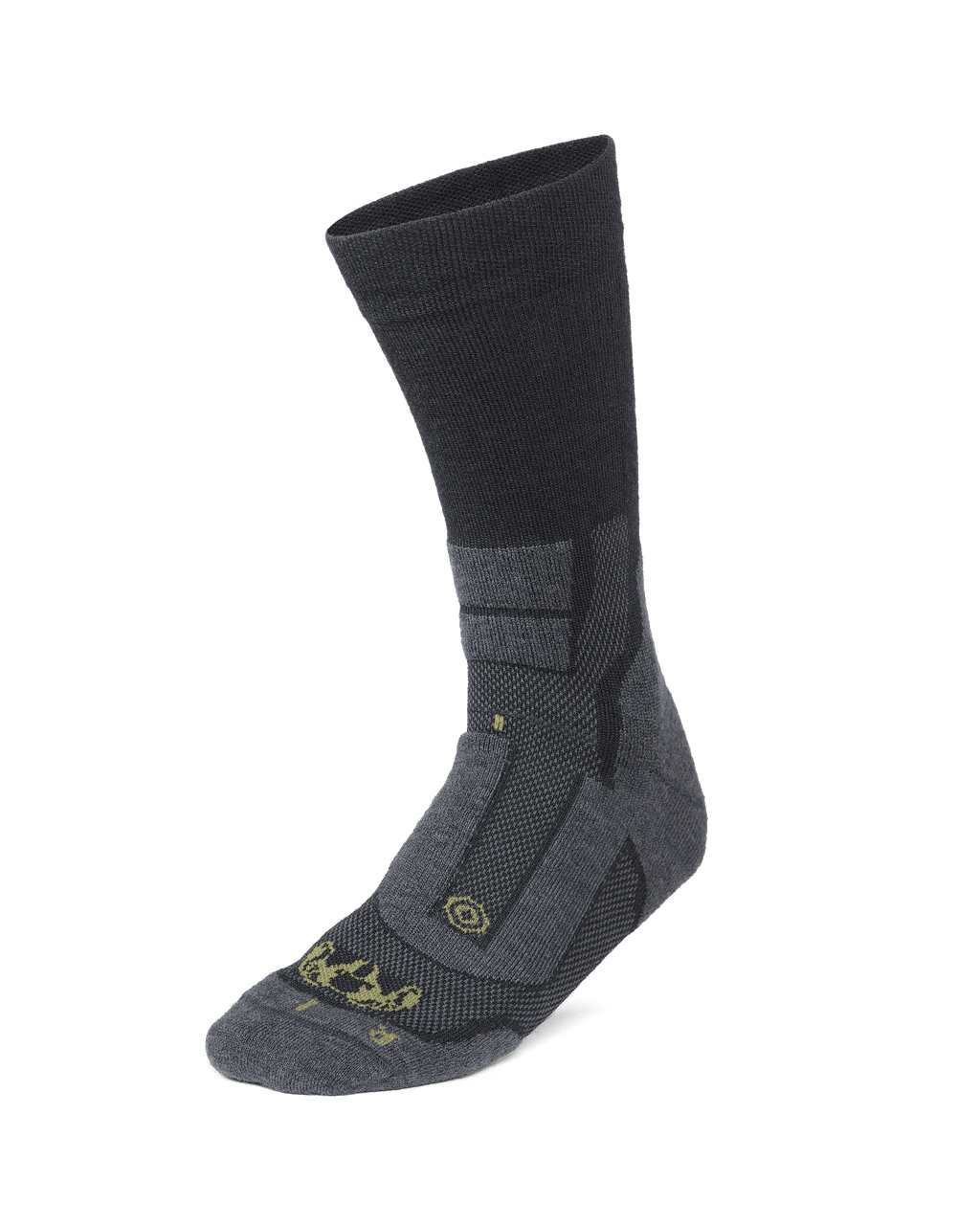 Front of Strongwool Hybrid Crew Sock in Grey Green